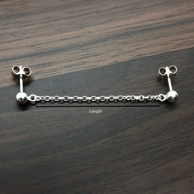 Bông tai xỏ lỗ đinh unisex phiên bản xích đơn tối giản năng động