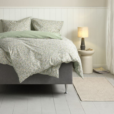 Bộ vỏ chăn gối đôi cotton | JYSK Josefine | xanh lá | R200xD220cm/R50xD70cm