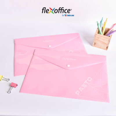 Combo 10 Bìa nút Pazto màu Pastel F4 Thiên Long Flexoffice FO-CBF010 - Màu ngẫu nhiên