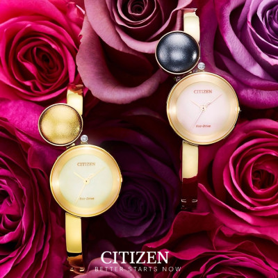 Đồng Hồ Nữ Citizen Đính Kim Cương Dây Thép Không Gỉ EW5492-53P - Mặt Vàng (Sapphire)