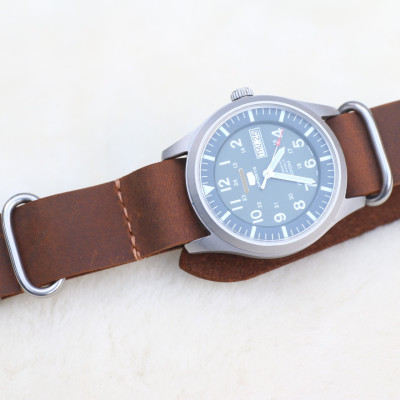 Dây đồng hồ NATO (dây Zulu) da sáp ngựa handmade