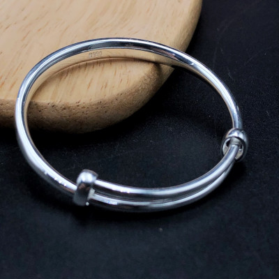 Lắc Tay, Vòng Tay Cho Bé Bạc Ta Nguyên Chất S99 Dày Bền Đẹp Bạc Hiểu Minh LTE539