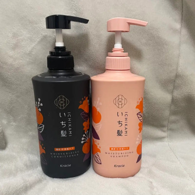 Dầu Gội Kracie Ichikami Moisturizing Shampoo Dưỡng Ẩm Phục Hồi Tóc Hư Tổn 480mL