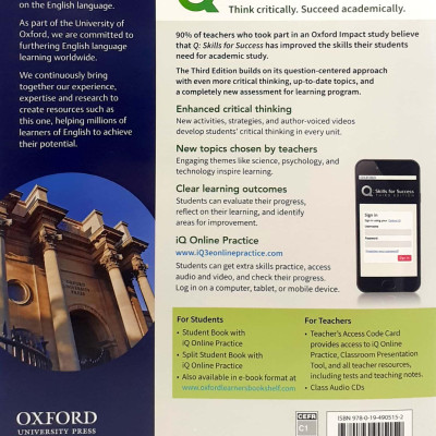 Q: Skills For Success: Level 3: Listening And Speaking Student Book With iQ Online Practice - 3rd Edition