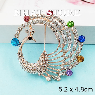 Ghim cài áo cho nam nữ, cài áo sơ mi nữ hình chim công