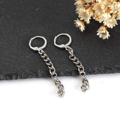 Bông tai nam thần unisex xích xỏ lỗ tròn hot hit