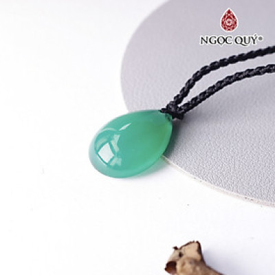 Mặt dây chuyền hình giọt nước đá ngọc đế quang 18x25mm hợp mệnh hỏa mộc - Ngọc Quý Gemstones