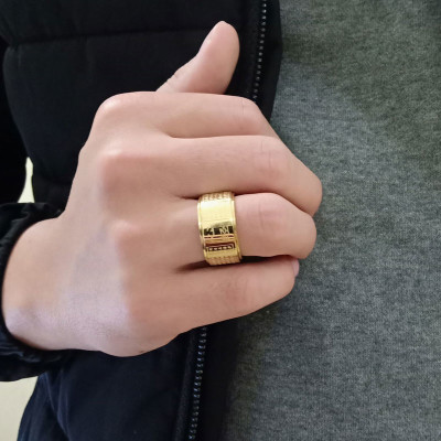 Nhẫn xoay bát nhã tâm kinh luxi green, mạ vàng 24K, chất liệu Titanium, mạ vàng 24K, giúp vạn sự hanh thông, hộ mệnh, trừ t.à, kèm hộp đựng Vạn lộc