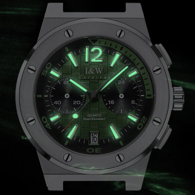 Đồng Hồ Nam I&W Carnival 605G2 Chính Hãng Full Box Chống Nước Kính Chống Xước Dây Da Cao Cấp BH24T (Máy Pin-Quartz)