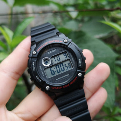 Đồng Hồ Điện Tử Nam Chính Hãng Casio W-216H-1AV Dây Nhựa