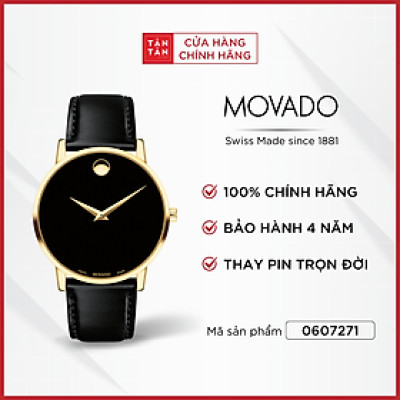 Đồng Hồ Thời Trang Nam Movado Máy Pin Museum Classic 0607271 40mm
