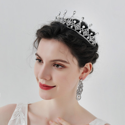 Vương miện cô dâu đài các đá và ngọc trai VM13