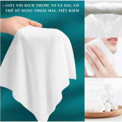[Khăn Mặt Khô C&E 150 Tờ] Khăn Cotton Hữu Cơ – Khăn Lau Mặt Skincare, Tẩy Trang, Dùng 1 Lần, Mềm Mịn
