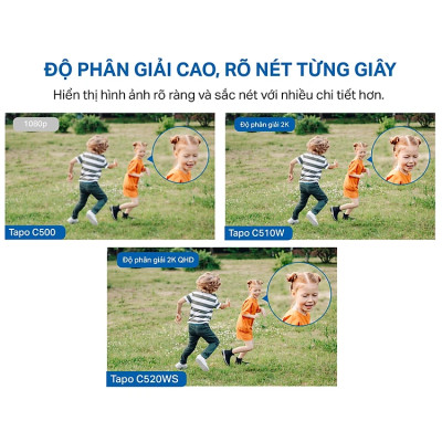 Camera WiFi TP-Link Ngoài trời Tapo C510W / C520WS - Độ phân giải 2K, Quay Quét 360 Độ, Chống Nước, Báo động âm thanh - HÀNG CHÍNH HÃNG