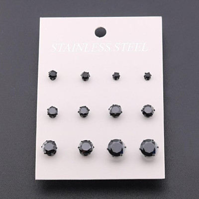 Bông Tai Nam Nữ 1 Hạt Đá  Chất Liệu Thép Titan Không Đen Không Dị Ứng TT 1689