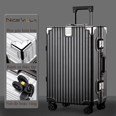 [Size 24 inch] Vali Khung Nhôm Vân Nhám Chống Trầy Xước NiceVilla