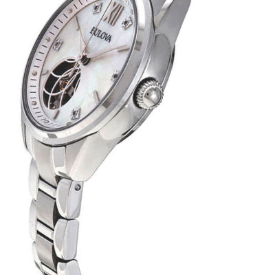 Đồng Hồ Nữ Bulova Đính Kim Cương Dây Thép Không Gỉ 96P181 - Mặt Xà Cừ (Sapphire)