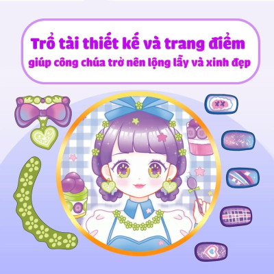 Sách Tiệm làm nail - Công chúa kẹo ngọt (400+ stickers dễ thương) - Sách bóc dán sticker cho bé gái - Megabook