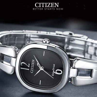 Đồng Hồ Nữ Citizen Dây Thép Không Gỉ EM0180-56E - Mặt Đen (Sapphire)
