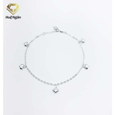 Lắc chân bạc Ý 925 Huệ Ngân - Tim phồng xinh xắn JL003