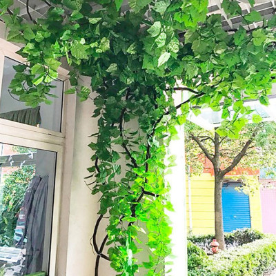 Bó 12 dây lá nho giả vải - Size 210cm - Cây giả, hoa lụa Decor trang trí nhà cửa