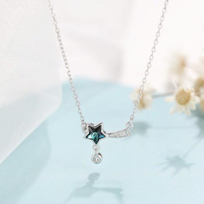 Dây chuyền bạc 925 sao chổi đá xanh lạ mắt trẻ trung thanh lịch Dế Bạc - D4225