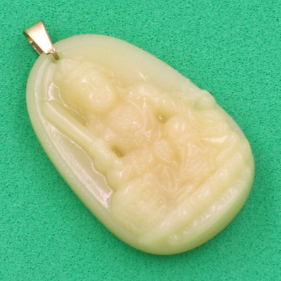 Mặt Phật Văn Thù Bồ Tát thạch anh vàng 4.3cm - phật bản mệnh tuổi Mão