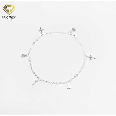 Lắc chân bạc Ý 925 Huệ Ngân - Thánh Giá và Chuông BJ8