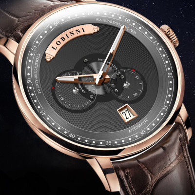 Đồng hồ nam chính hãng LOBINNI L16060-2 Kính sapphire ,chống xước ,Chống nước 50m ,Bảo hành 24 tháng,Máy cơ (Automatic),dây da cao cấp