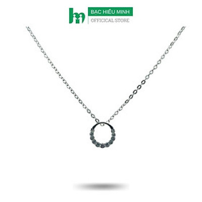 Dây Chuyền Vòng Cổ Bạc Chuẩn 925 Vòng Tròn Đính Đá Giản Đơn DMD460