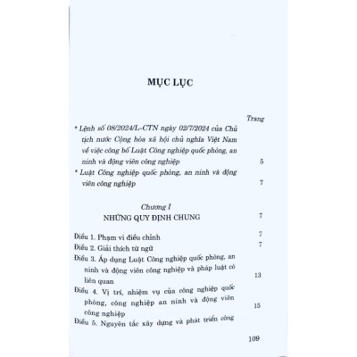 Sách - Luật Công Nghiệp Quốc Phòng, An Ninh Và Động Viên Công Nghiệp Năm 2024 - NXB Chính Trị Quốc Gia