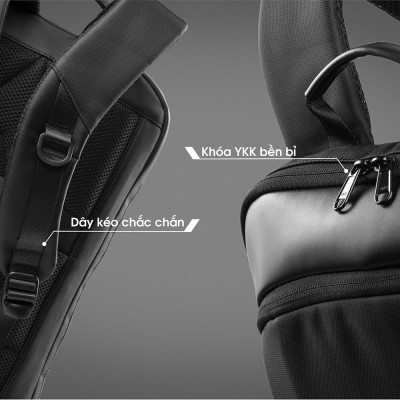 Balo laptop KINGBAG KRATOS 15” thời trang, mỏng nhẹ, bảo vệ CỘT SỐNG, trượt nước, ngăn chống trộm - Hàng chính hãng