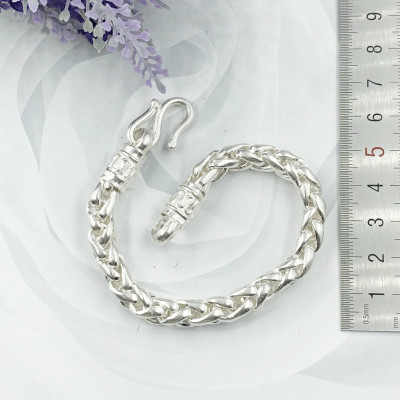 Vòng Tay Lắc Tay Nam Bạc Ta Bông Lúa - Xà Tích Loại To Nam Tính Bạc Hiểu Minh LTN032XL