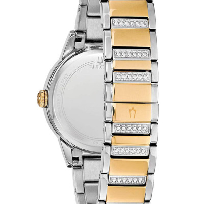 Đồng Hồ Nữ Bulova Đính Đá Swarovski Dây Thép Không Gỉ 98L245 - Mặt Xà Cừ