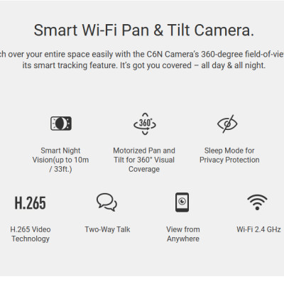 Camera Wifi Ezviz thông minh EZVIZ C6N Pro 2K 3MP, quay quét 360°, Nhận Dạng Dáng Người với thuật toán AI, Có màu đêm - hàng chính hãng