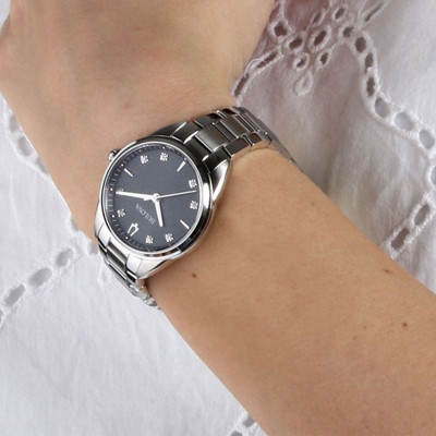 Đồng Hồ Nữ Bulova Đính Kim Cương Dây Thép Không Gỉ 96P198 - Mặt Xà Cừ