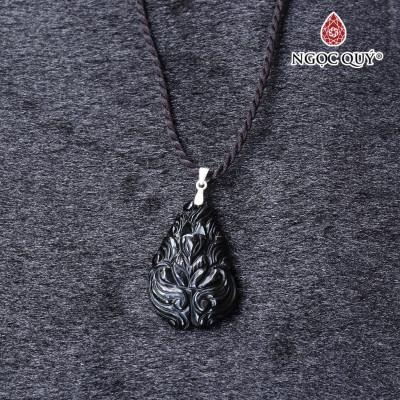 Mặt dây chuyền nữ hoàng hồ ly đá tourmaline đen 33x21mm mệnh thủy mộc - Ngọc Quý Gemstones