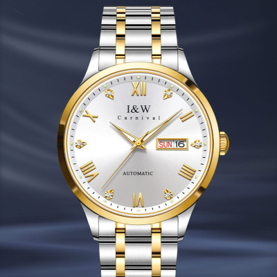 Đồng hồ nam chính hãng IW CARNIVAL IW679G-1 Kính sapphire ,chống xước ,Chống nước 30m ,Bảo hành 24 tháng,Máy cơ (Automatic),dây kim loại thép không gỉ 316L, thiết kế đơn giản dễ đeo
