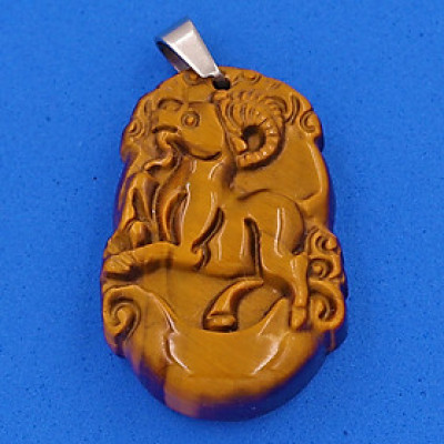 Mặt dây chuyền tuổi Mùi đá mắt hổ 3.6cm - Mặt size nhỏ