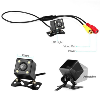 Camera Lùi Dành Cho Ô Tô Chống Nước 4 LED - Hàng Nhập Khẩu