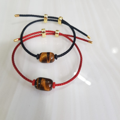 Vòng tay phong thủy charm hạt lu thống đá mắt hổ tự nhiên vàng nâu bóng đẹp Phối với dây đeo tay màu đen hoặc đỏ bất kỳ ạ Vòng tay may mắn hợp nữ mệnh thổ mệnh kim mệnh thủy ạ