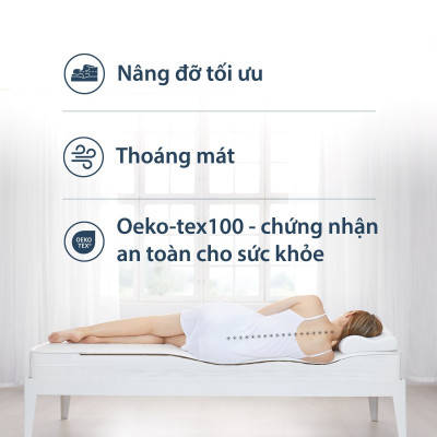 Bộ 2 ruột gối Memory Foam | JYSK Wellpur Kvina | xám | R30xD50xC10/7cm