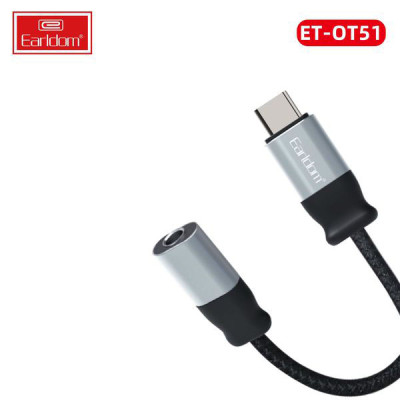 Jack Chuyển Từ Type- C Sang 3.5mm Earldom OT51 - Hàng Chính Hãng