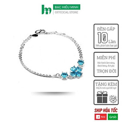 Lắc Tay Nữ Bạc Hiểu Minh LTU482B cỏ 4 lá may mắn bạc ta