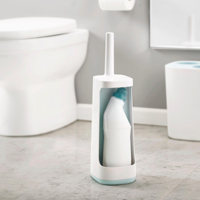 Hộp bàn chải cọ toilet silicon thông minh Joseph Joseph (xám/trắng) JJ705072, thiết kế đẹp mắt, vô cùng thông minh tinh tế, tháo dỡ để làm sạch dễ dàng, thông gió để làm khô nhanh