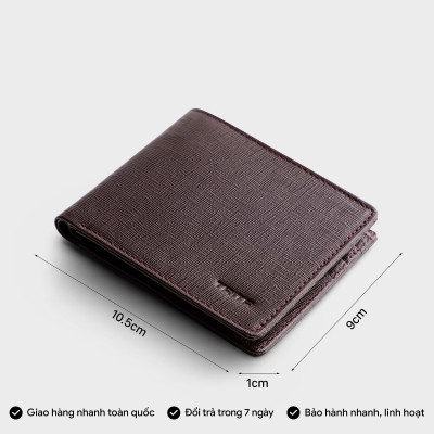 Ví nam da bò Trita ( Thời trang nam gấp 2 ngang - Ví da RVN08 )