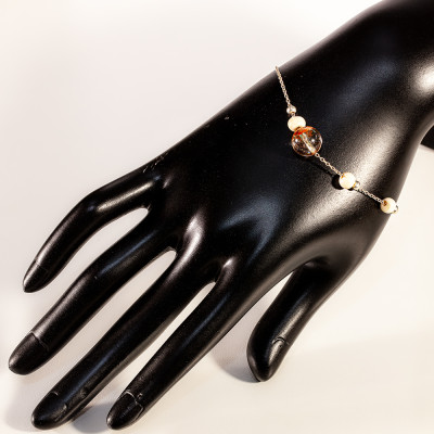 Lắc Tay Đá Phong Thủy Thạch Anh Ưu Linh tự nhiên AAAA mix bạc 925 Món Qùa Trang Sức Ý Nghĩa May Mắn Tài Lộc LT005 BlackMount 