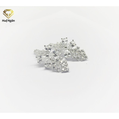 Bông tai bạc Ý 925 Huệ Ngân - Bông Cài Hoa Đẹp YCXR118