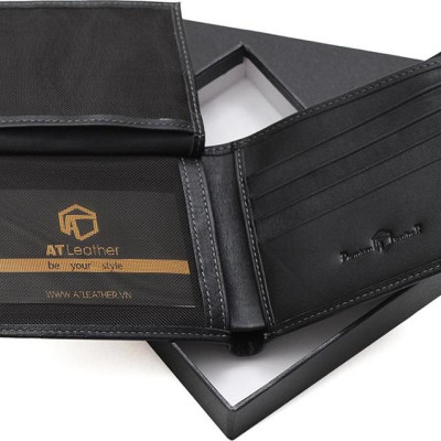 Ví Da Bò Nam AT Leather AT050 (12 x 9.5 cm)