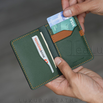 Ví Đựng Thẻ Nam Nữ Da Epsom Handmade Lealux Mini Epsom Wallet 1